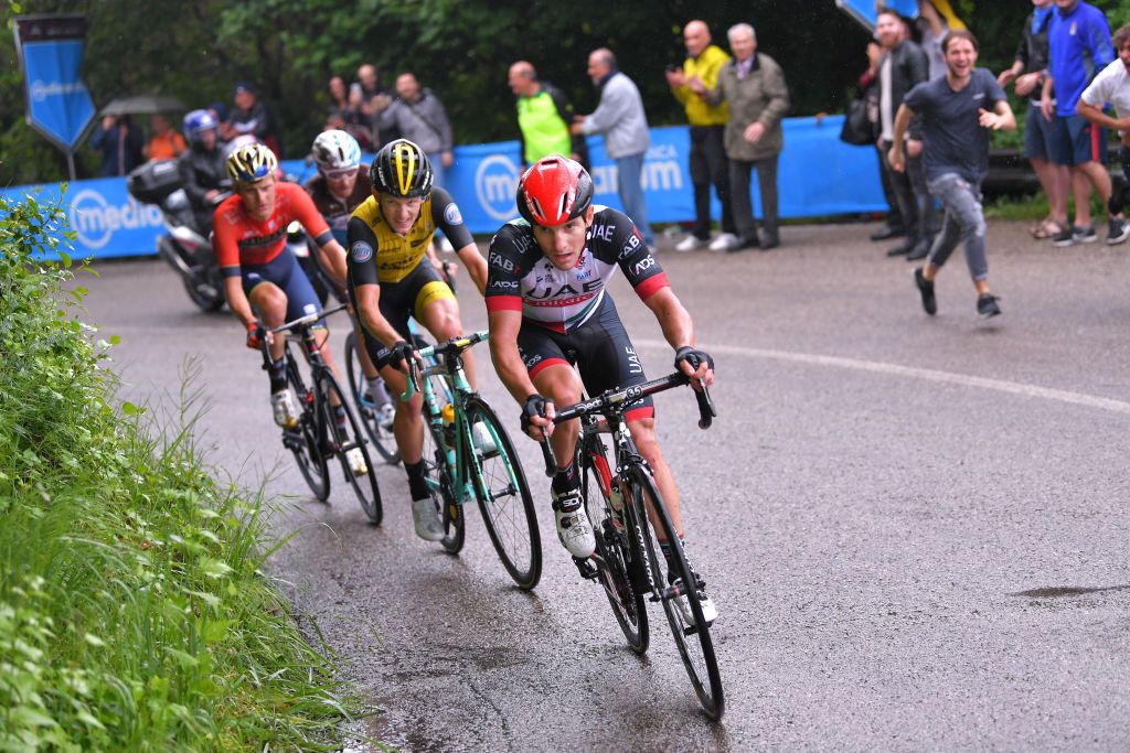 Jan Polanc (UAE Team Emirates) leads the breakaway