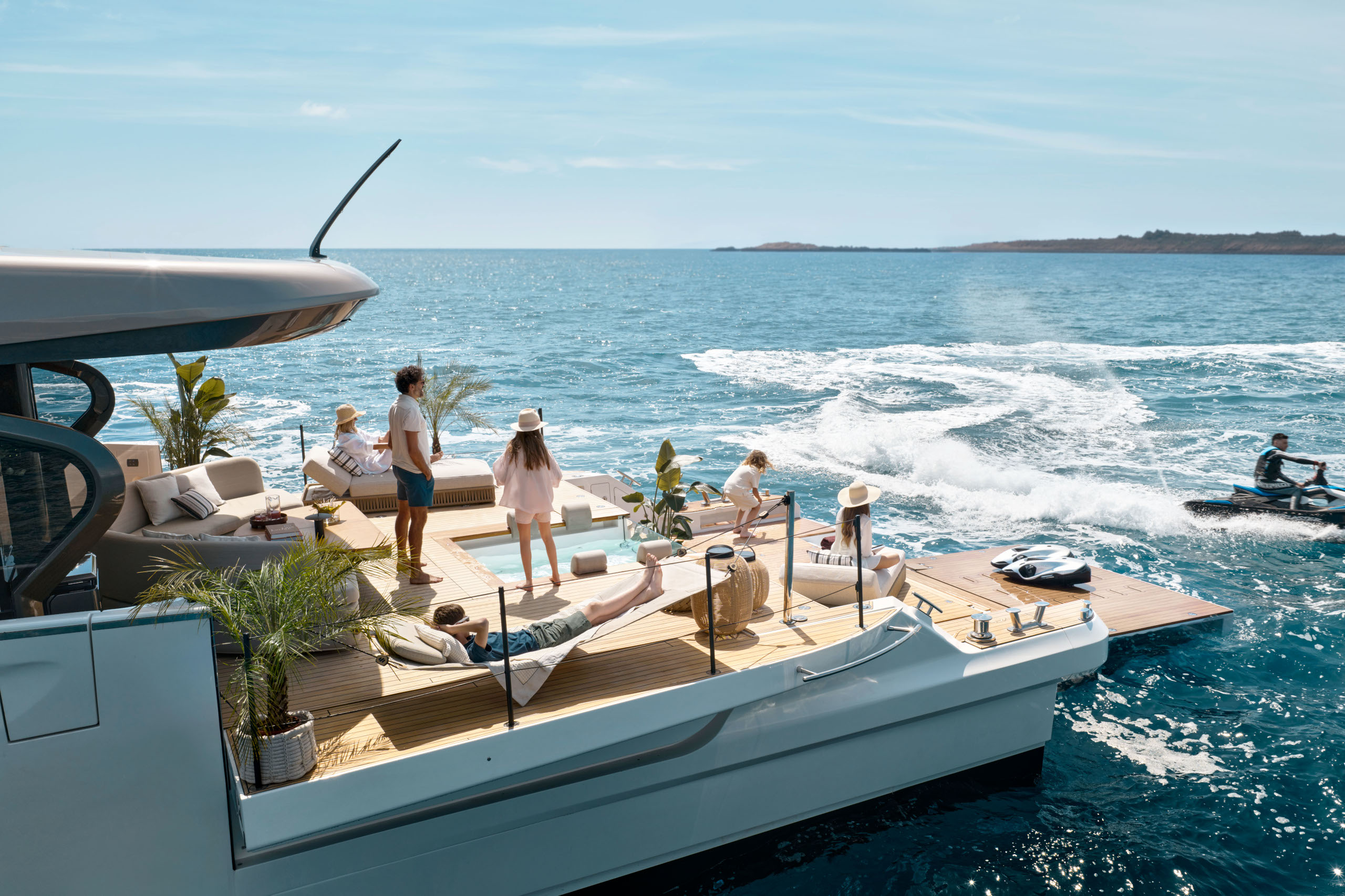 The rear deck in use