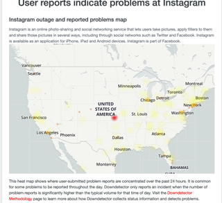 Instagram outage locations