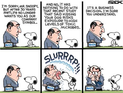 Editorial cartoon U.S. Metlife Snoopy