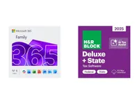 Microsoft 365 Family (12 months) + H&R Block Tax Software Deluxe + State 2025