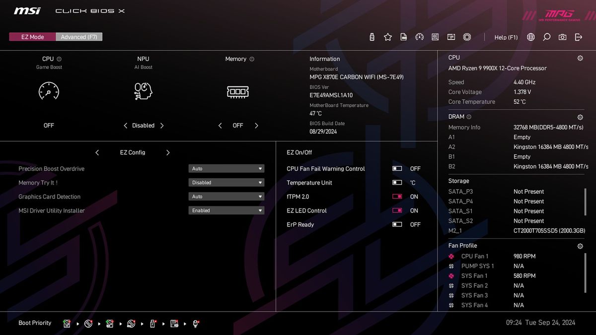MSI X870E Carbon WIFI