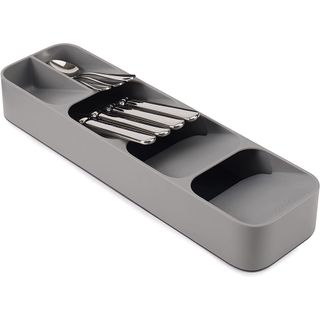 Joseph Joseph DrawerStore Compact Cutlery Silverware Organizer Kitchen Drawer Tray, Small, Gray