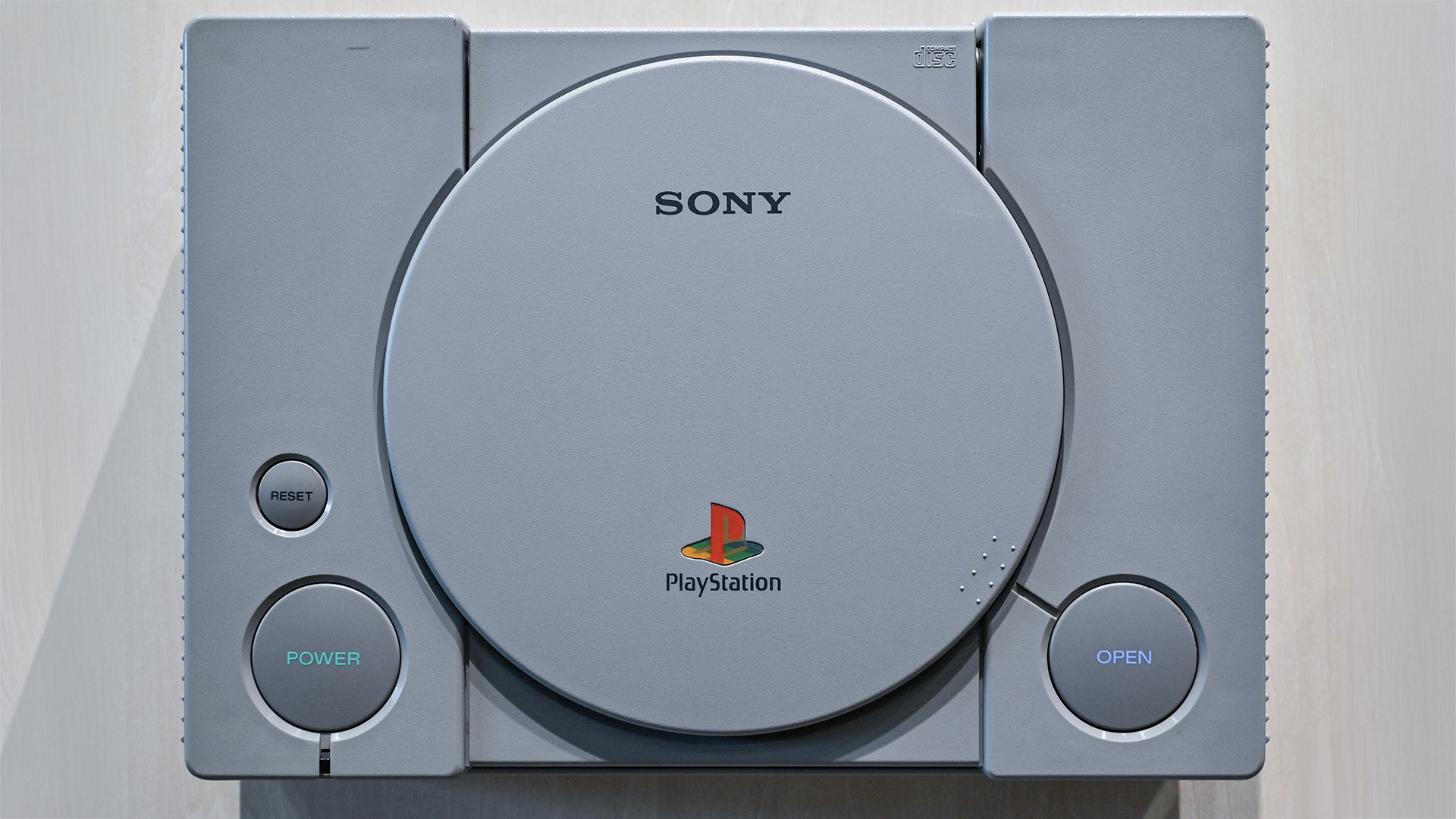 Original PlayStation hanging on wall at Sony HQ in Tokyo