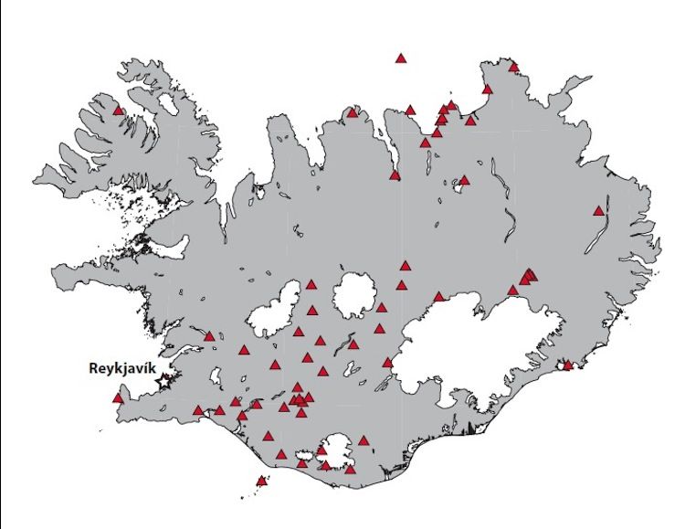 Map of Iceland&#039;s Glaciers