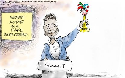 Political&nbsp;Cartoon&nbsp;U.S.&nbsp;Jussie Smollett False Report Arrested hoax