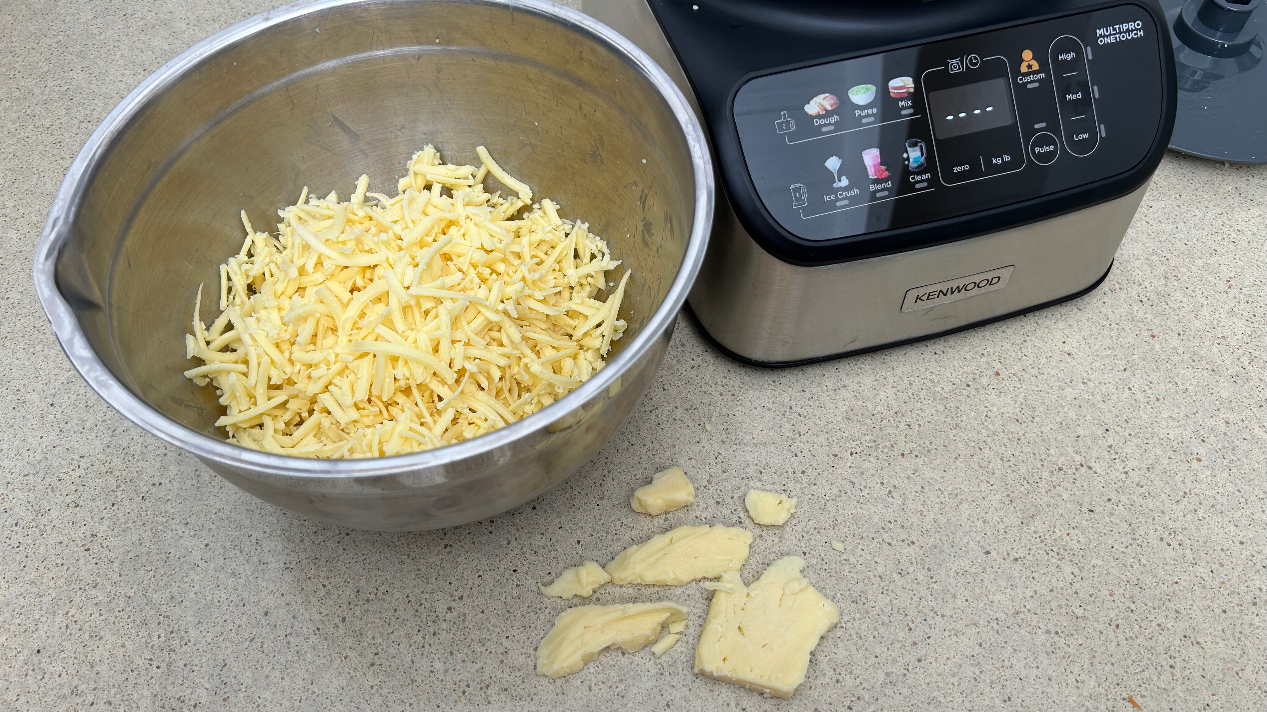 Cheese grated using Kenwood MultiPro OneTouch Food Processor and Blender