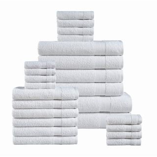 Casa Platino 24 Piece 100% Cotton Towels for Bathroom, 2 Bath Sheets, 2 Large Bath Towels(30