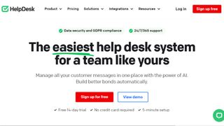 Website screenshot for HelpDesk