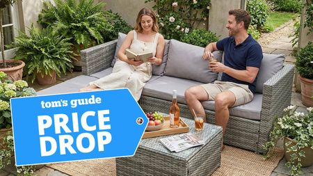 COZYBRITE Garden Corner Sofa Rattan Furniture Set 4 Seater Patio Outdoor Lounge Settee