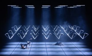 dancers on stage in Company Wayne McGregor’s Autobiography (v95 and v96) at Sadler’s Wells