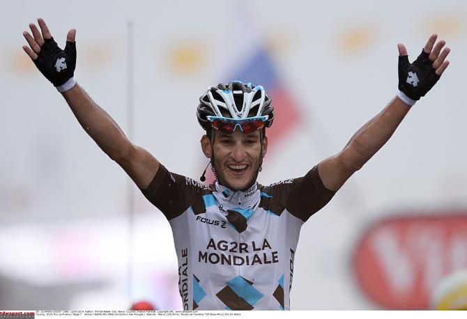 Blel Kadri (AG2R-La Mondiale) gives his team its first win of the 2014 Tour de France