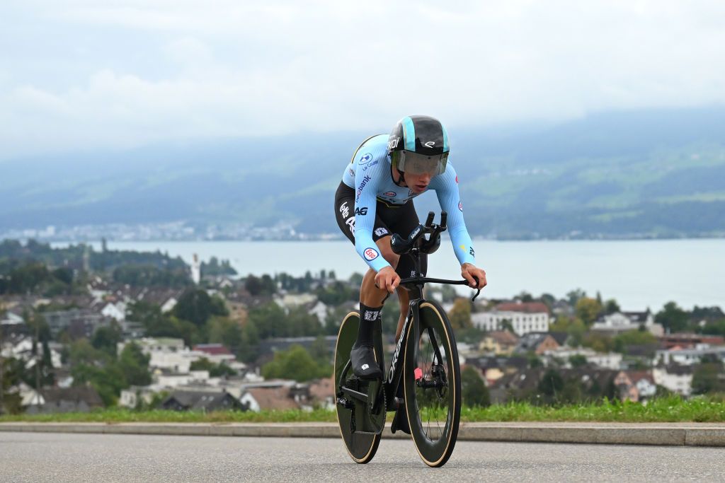 ZURICH SWITZERLAND SEPTEMBER 23 Alec Segaert of Team Belgium sprints during the 97th UCI Cycling World Championships Zurich 2024 Mens U23 Individual Time Trial a 299km one day race from Zurich to Zurich on September 23 2024 in Zurich Switzerland Photo by Dario BelingheriGetty Images