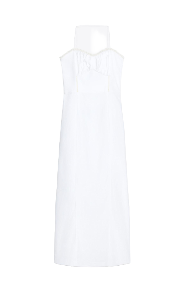 ZARA, Linen Corset Midi Dress