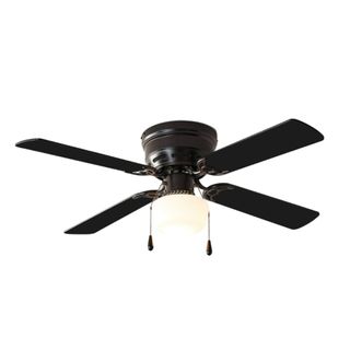 42 Inch black Hugger Indoor Ceiling Fan with round Light in center