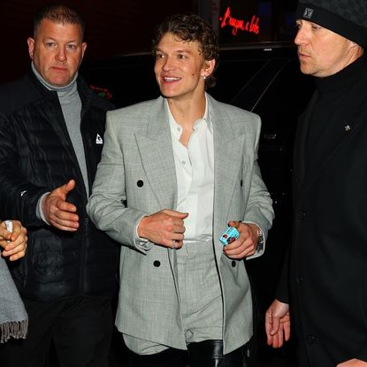 Connor Storrie and Hudson Williams's Matching Leather Outfits Destroy the Competition at the 'SNL' After-Party