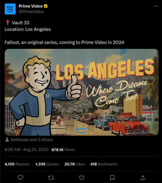 Vault 33 Location: Los Angeles Fallout, an original series, coming to Prime Video in 2024