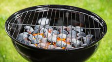 White-hot charcoal briquettes