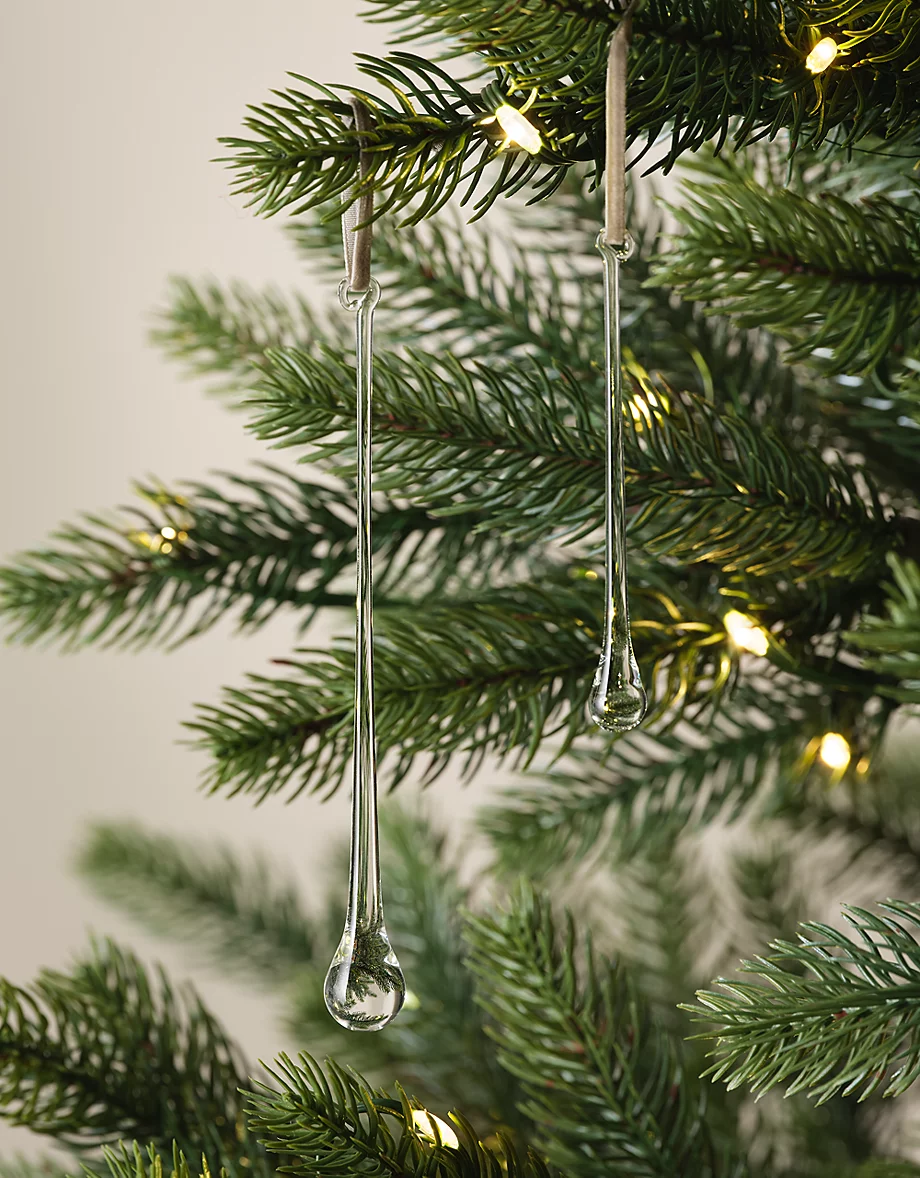 The White Company, Glass Drop Decorations &amp;ndash; Set of 6