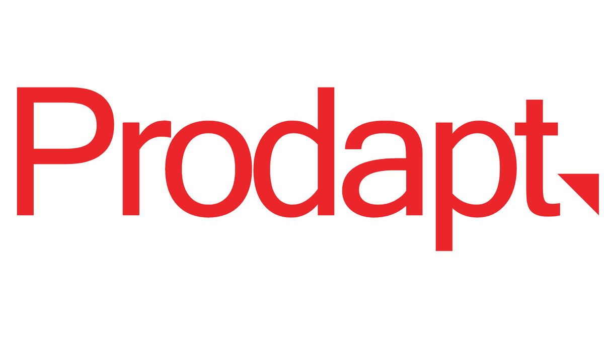 The Prodapt logo in red on a white background