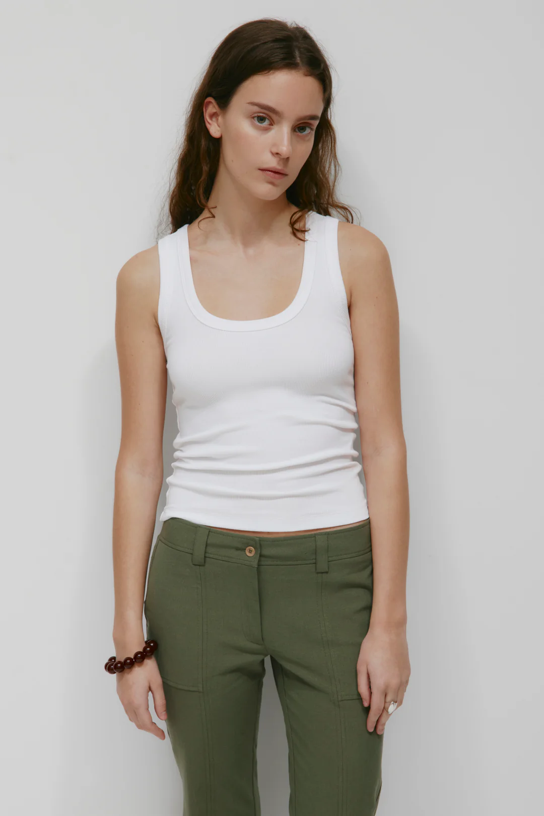 Cotton Rich Ribbed Slim Fit Vest Top