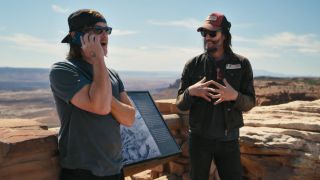 Norman Reedus and Keanu Reeves on top of a mountain in Ride with Norman Reedus