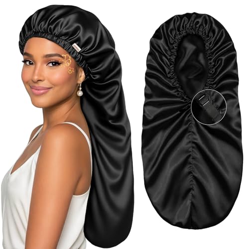 Amazon.com: Yanibest Long Bonnet Braid Bonnet for Sleeping Adjustable Satin Silk Bonnet for Braids Sleep Bonnet for Women Locs : Beauty & Personal Care