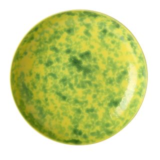 Limoni Round Green-Mottled Yellow Fruit Plate