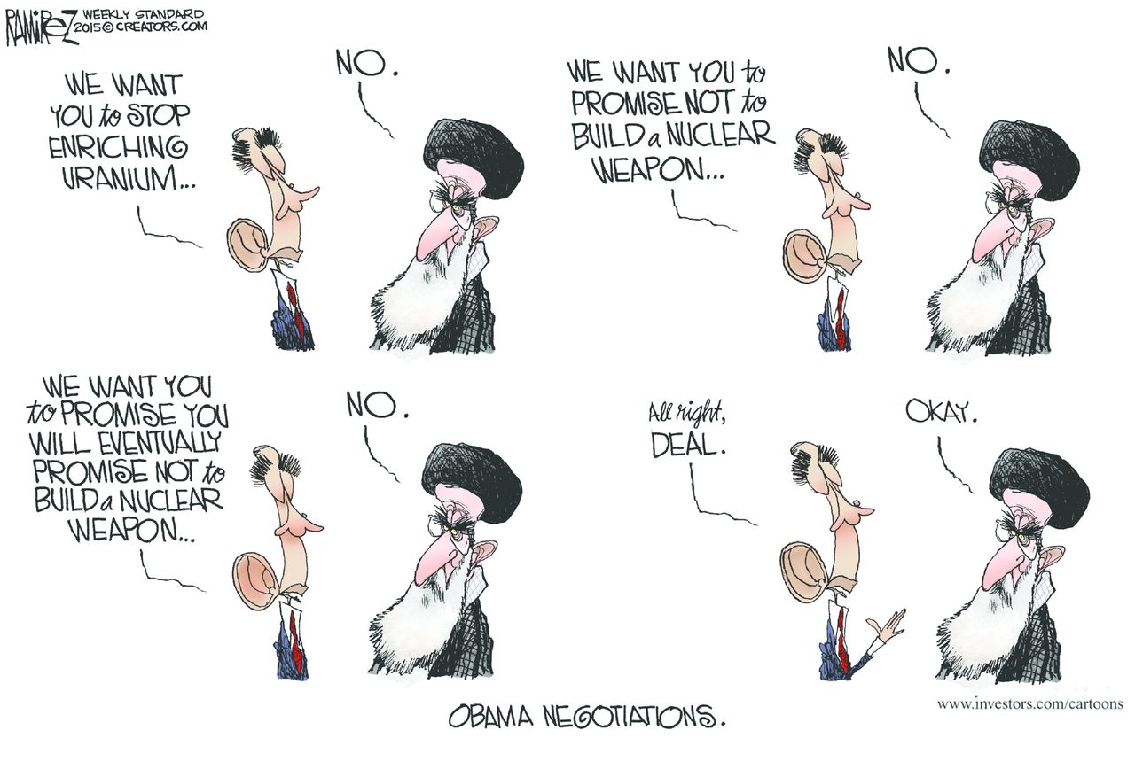 Obama cartoon World Iran nuclear