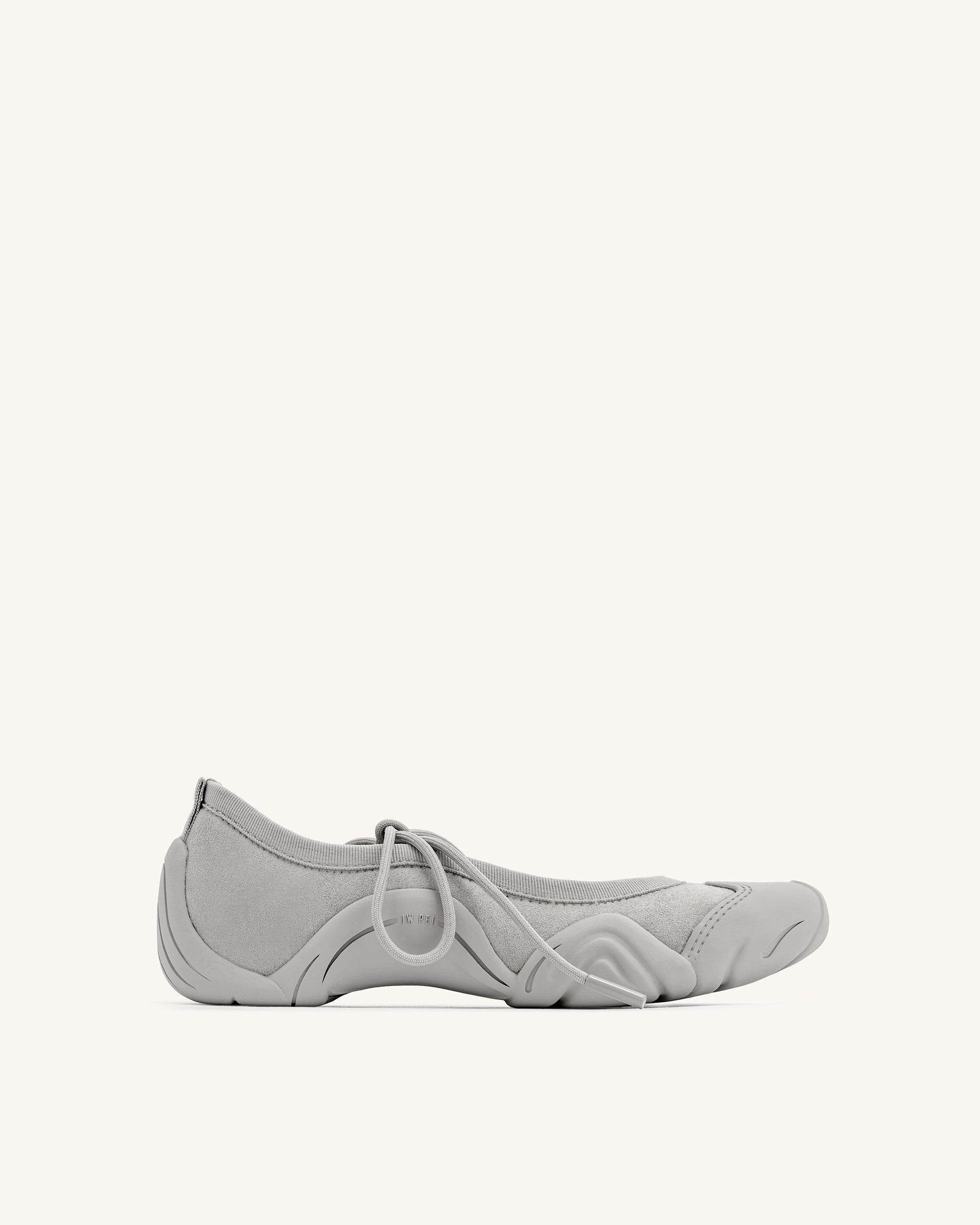 Caitlin Lace-Up Ballerina Sneakers - Grey
