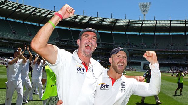  Kevin Pietersen and Matt Prior celebrating winning a match in 2010