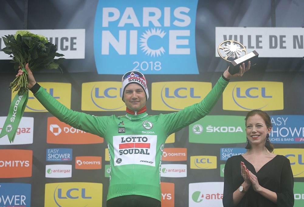 Tim Wellens in green at Paris-Nice