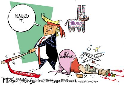 Political Cartoon U.S. Mexico Tariffs Trump Trade Wars