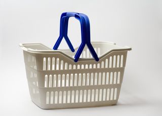 neutral color shopping basket