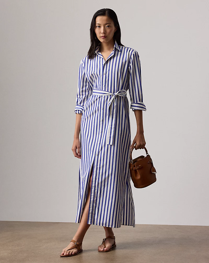 Vicki Striped Cotton Day Dress