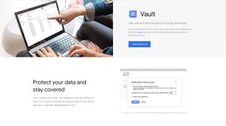 Google Vault's homepage and features