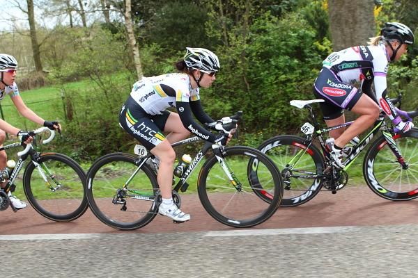 In her first European race for her new team, Briton, Katie Colclough (HTC-HighRoad)