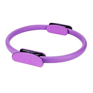 Fortitude Sports Pilates Ring Magic Circle With Double Handle for Yoga | Fitness Ring Inner Thigh Exerciser for Women and Men | Resistance Yoga Circle (purple)