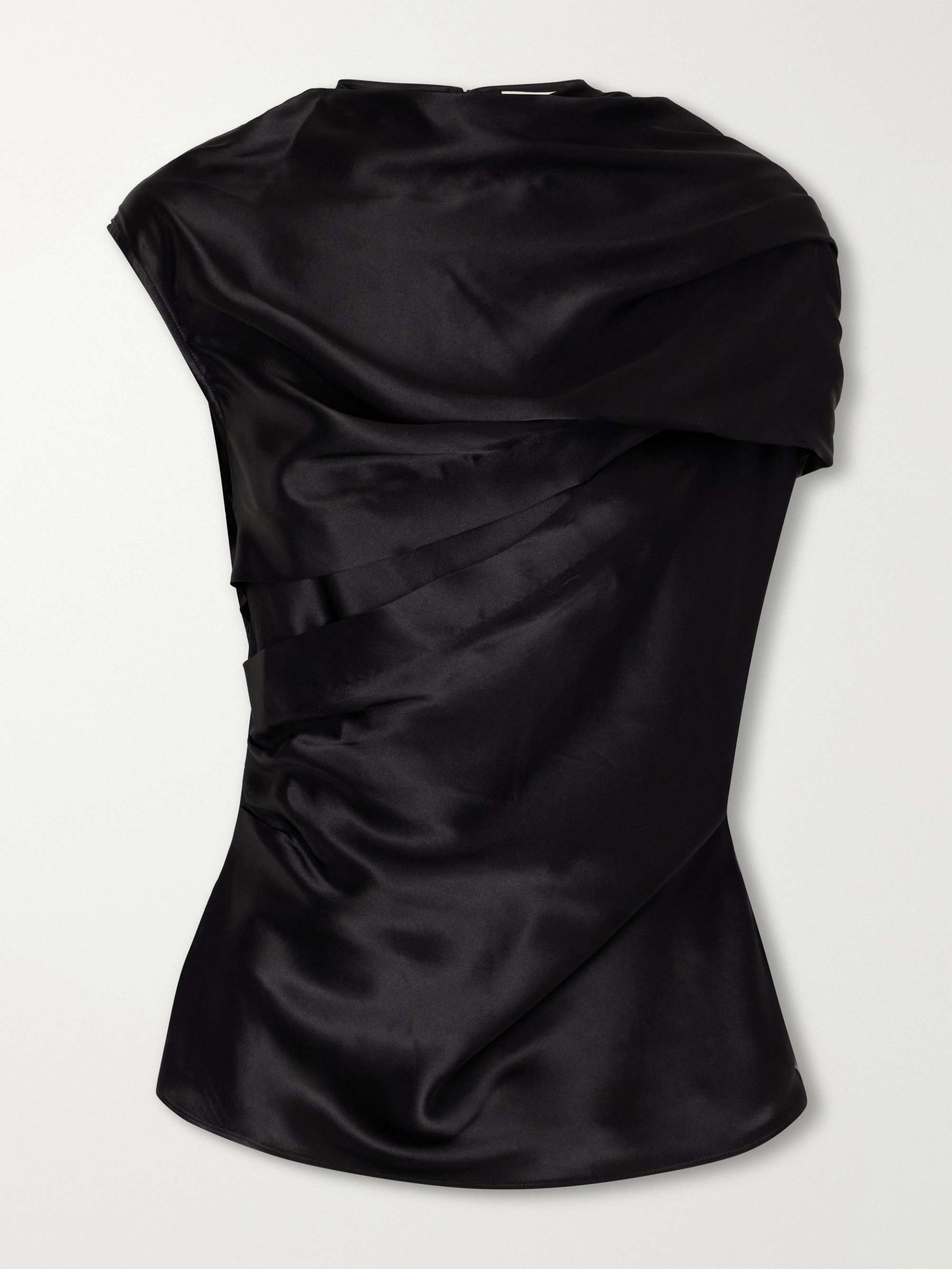 Ila Draped Silk-Blend Satin Blouse