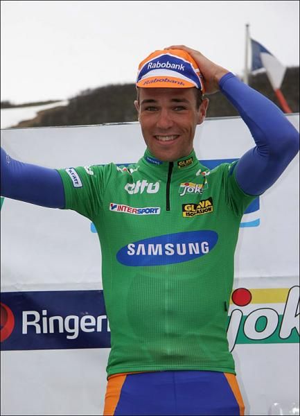 Maurice Vrijmoed (Rabobank Continental) leads the sprint classification.