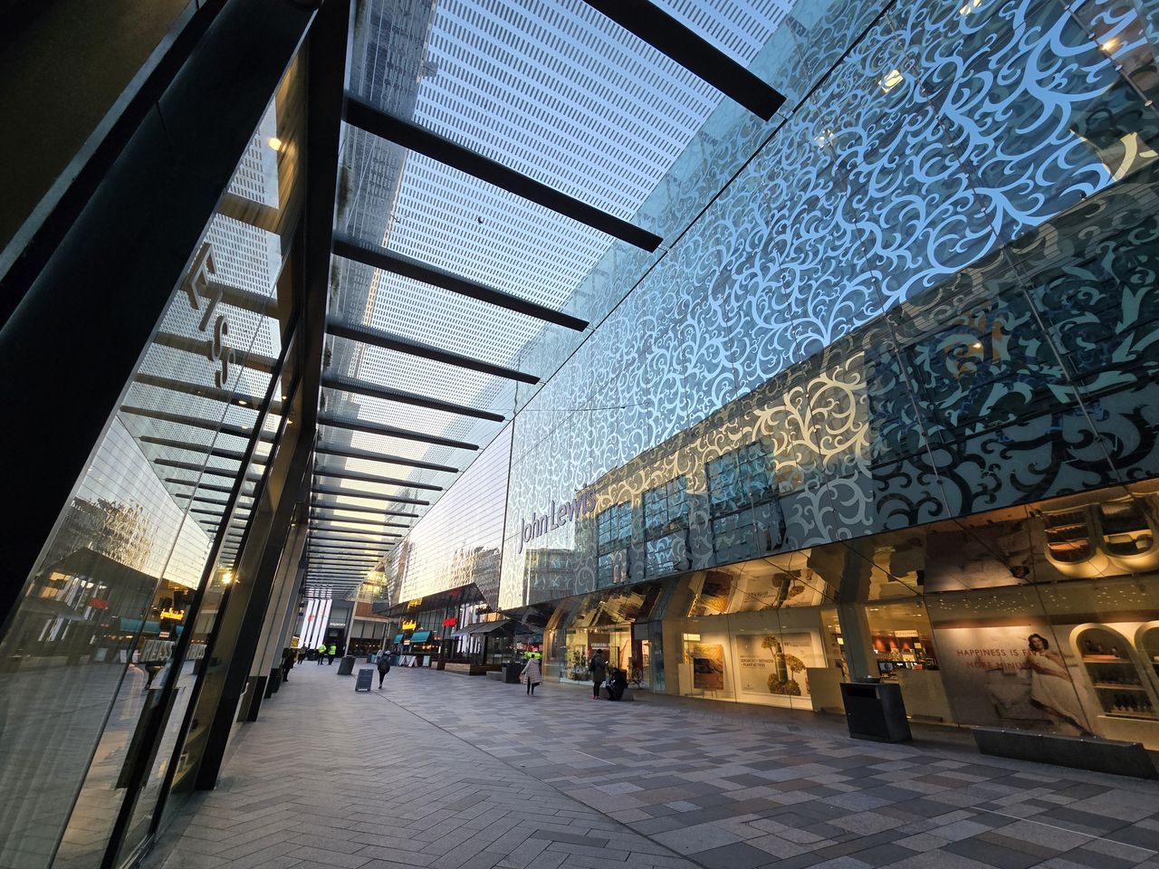 Outside of a shopping centre in the UK