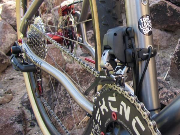 Fairwheel uses one of the seat tube bottle mounts as an access hole for the wiring kit.