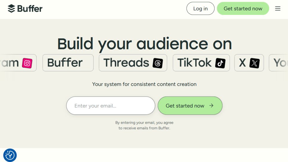 Buffer website screenshot (June 2025).