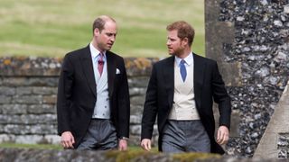 Prince Harry and Prince William attending Pippa Middleton's wedding