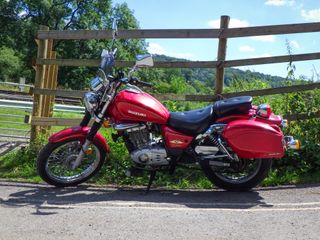 Sample image of a red Suzuki motorcycle taken with the Pentax WG-90