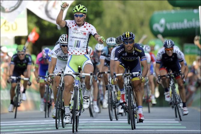 Peter Sagan (Cannondale) took the sprint victory in Bad Ragaz
