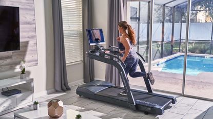 Best treadmills: Pictured here, a woman running on the Echelon Stride 5s