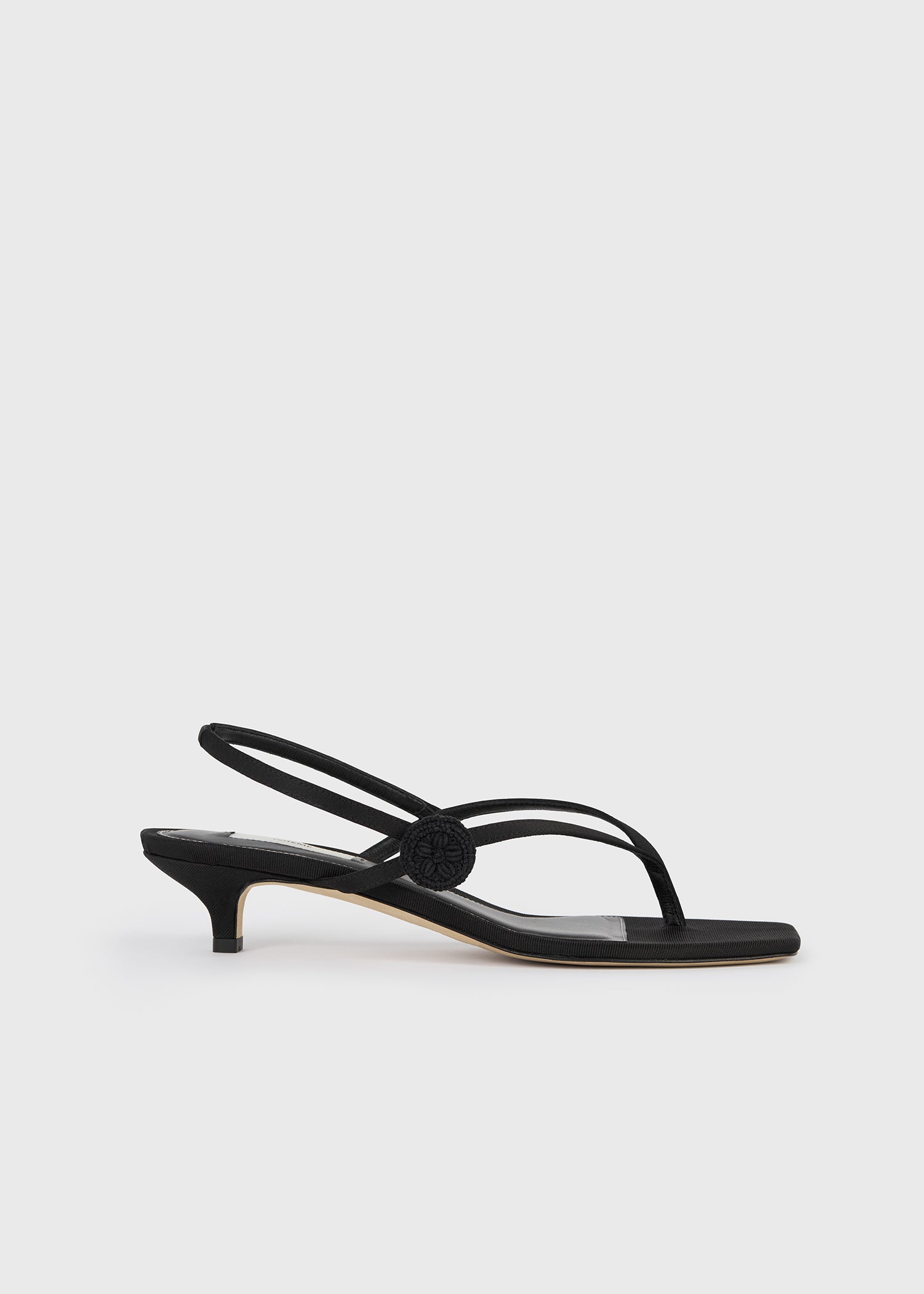 Slingback Satin Flip Flops Black - 35