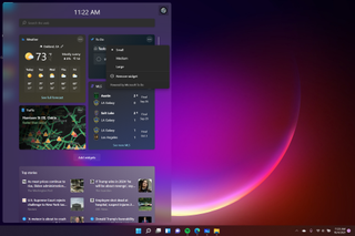 a screenshot of the Windows 11 Widgets menu