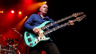 Billy Sheehan playing a twin neck bass live